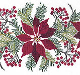 Click for more details of Poinsettia Table Runner (cross stitch) by Eva Rosenstand