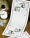 Click/tap for more details of Polar Bear Table Runner (cross stitch) by Permin of Copenhagen