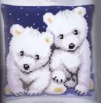 Click for more details of Polar Bears Cushion Front (tapestry) by Vervaco