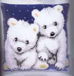 Click/tap for more details of Polar Bears Cushion Front (tapestry) by Vervaco