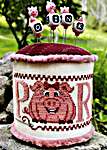 Click/tap for more details of Polly Pork-u-Pin Cushion (cross stitch) by Silver Creek Samplers