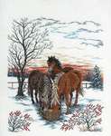 Click for more details of Ponies in Winter (cross stitch) by Eva Rosenstand