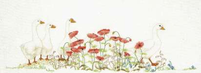 Click for more details of Poppies and Geese (cross stitch) by Thea Gouverneur