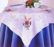 Poppies, Cornflower and Wheat Table Cover - Cross Stitch