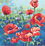 Click/tap for more details of Poppies (cross stitch) by Imaginating