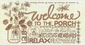 Click/tap for more details of Porch Welcome (cross stitch) by Imaginating