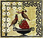 Click/tap for more details of Posh Strawberry Picnic (cross stitch) by Artful Offerings