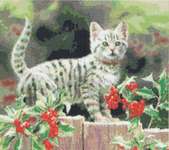Click for more details of Pretty Holly Kitten (cross stitch) by Kustom Krafts