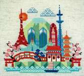 Click/tap for more details of Pretty Little Tokyo (cross stitch) by Satsuma Street