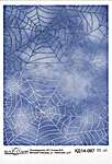 Click for more details of Printed Fabric - Spiders' webs on Blue (fabric) by MP Studios
