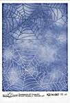 Click/tap for more details of Printed Fabric - Spiders' webs on Blue (fabric) by MP Studios