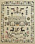 Click/tap for more details of Prudence - Love And Toil 1796 (cross stitch) by 1897 Schoolhouse Samplers