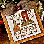Click/tap for more details of Pumpkin Hill House (cross stitch) by Little House Needleworks