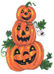 Click/tap for more details of Pumpkin Trio (cross stitch) by Imaginating