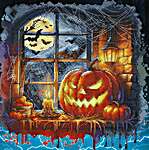 Click/tap for more details of Pumpkin Window (cross stitch) by Les Petites Croix de Lucie