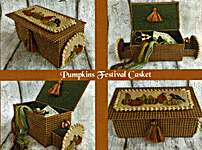Click/tap for more details of Pumpkins Festival Casket (cross stitch) by Mani di Donna