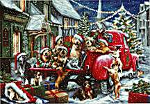 Click for more details of Puppies Christmas (cross stitch) by Luca - S