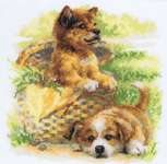 Click for more details of Puppies (cross stitch) by Riolis