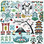 Click for more details of Quakers in Japan (cross stitch) by Tempting Tangles Designs