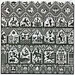 Click/tap for more details of Quinto Acuto - The Pointed Fifth (cross stitch) by Long Dog Samplers