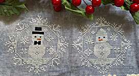 Click/tap for more details of Quirky Quaker Snowfolk (cross stitch) by Darling and Whimsy