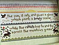 Click/tap for more details of Rabbit Sunset (cross stitch) by Sweet Wing Studio