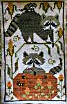 Click/tap for more details of Raccoon Rabble (cross stitch) by Plum Street Samplers