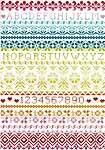 Click/tap for more details of Rainbow Band Sampler (cross stitch) by Shannon Christine