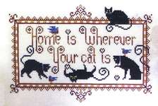 Click/tap for more details of Really Friendly Cats (cross stitch) by Kit & Bixby