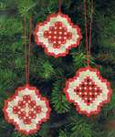 Click for more details of Red and Gold Christmas Tree Balls (hardanger) by Permin of Copenhagen