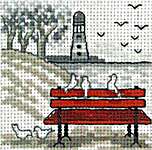 Click for more details of Red Bench (cross stitch) by Permin of Copenhagen