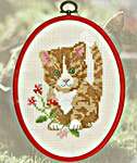 Click/tap for more details of Red Cat (cross stitch) by Permin of Copenhagen