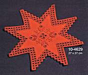 Red Hardanger Christmas Stars Table Mats