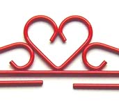 Red Heart Bellpull Hanger - single hanger 50 cm (20 inch)