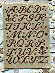 Click/tap for more details of Red Paper Sampler (cross stitch) by Lucy Beam