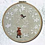 Click for more details of Red Robin And Snow Wreath (cross stitch) by Perrette Samouiloff