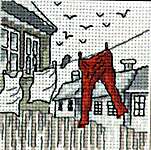 Click for more details of Red Trousers (cross stitch) by Permin of Copenhagen