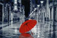 Click for more details of Red Umbrella (cross stitch) by Golden Fleece