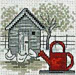 Click for more details of Red Watering Can (cross stitch) by Permin of Copenhagen