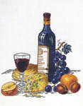 Click for more details of Red Wine and Cheese (cross stitch) by Eva Rosenstand