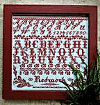 Click/tap for more details of Redwork Sampler (cross stitch) by Mojo Stitches
