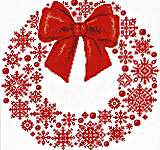 Click/tap for more details of Redwork Snowflake Wreath (cross stitch) by Imaginating