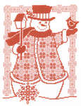Click for more details of Redwork Snowman (cross stitch) by Imaginating