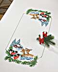 Click/tap for more details of Reindeer Christmas Table Cover (cross stitch) by Permin of Copenhagen