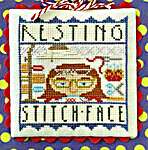 Click/tap for more details of Resting Stitch Face (cross stitch) by Hands On Design