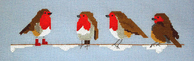 Click for more details of Robin in Boots (cross stitch) by Anne Peden