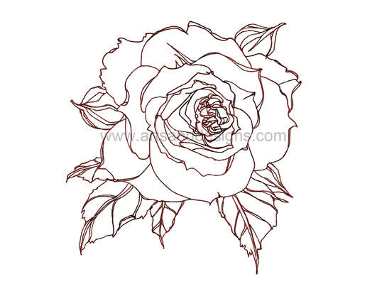 Click for more details of Romantic Rose Digital Stamp - Dark Pink (digital downloads) by Julie Lynes