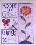 Click/tap for more details of Roots and Wings (cross stitch) by Waxing Moon Designs
