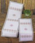 Click/tap for more details of Rose and Green Hardanger Runner (hardanger) by Permin of Copenhagen