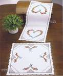 Click/tap for more details of Roses and Forget-me-nots Hardanger Table Mats (hardanger) by Permin of Copenhagen